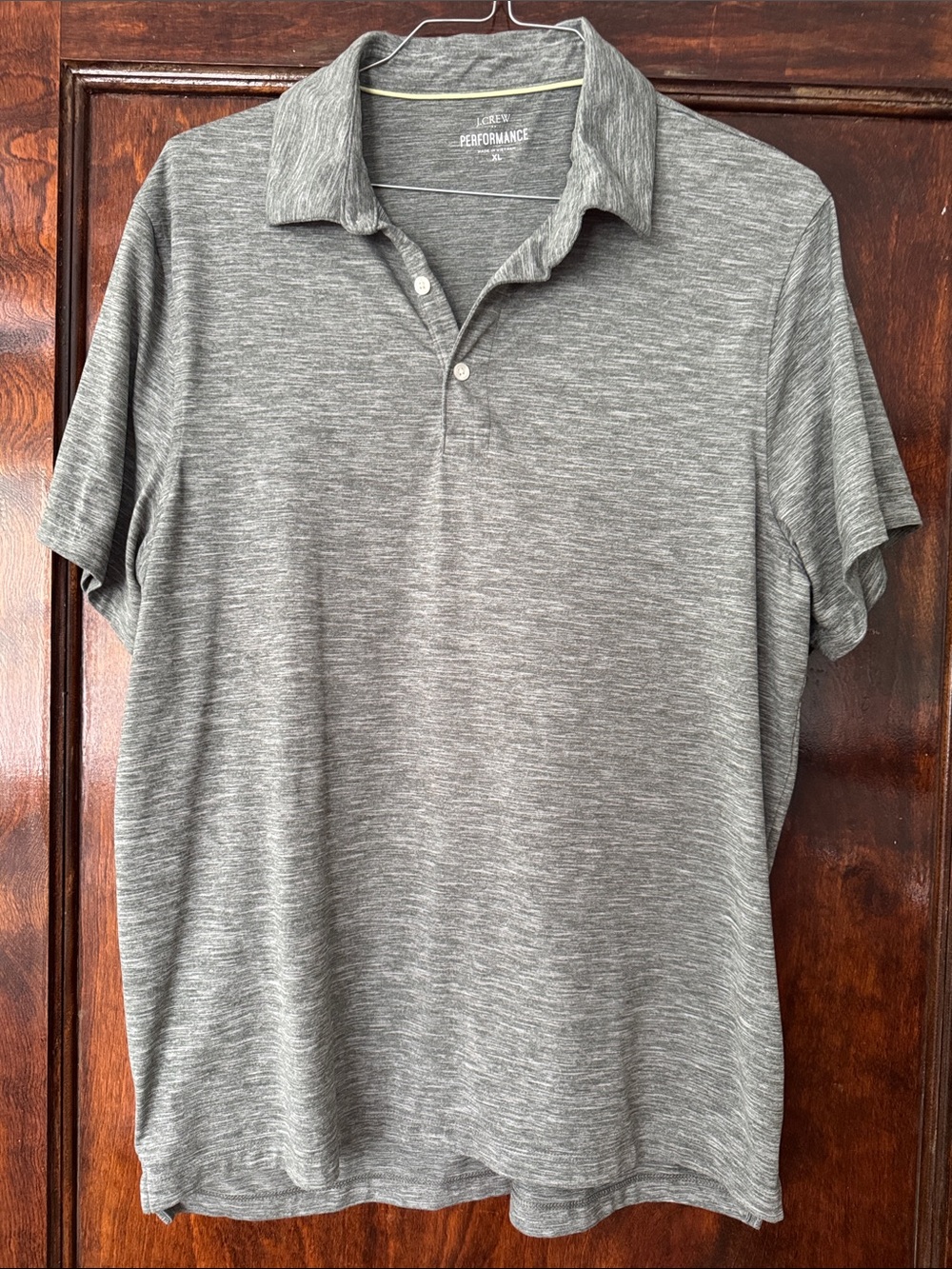 J. Crew Heathered Gray Performance Polo